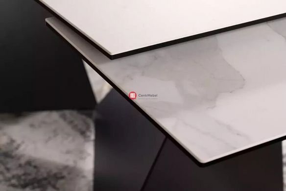 CentrMebel | Стол обеденный прямоугольный раскладной керамический PETERSON CERAMIC 160 (240)х90 (белый мрамор) 6