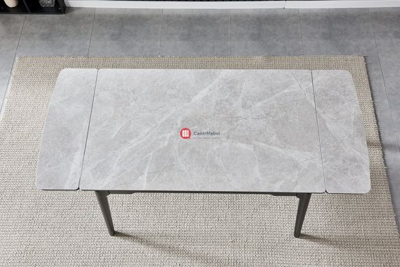 CentrMebel | Стол обеденный раздвижной керамический BONN 130(180)х80 (серый мрамор) 2