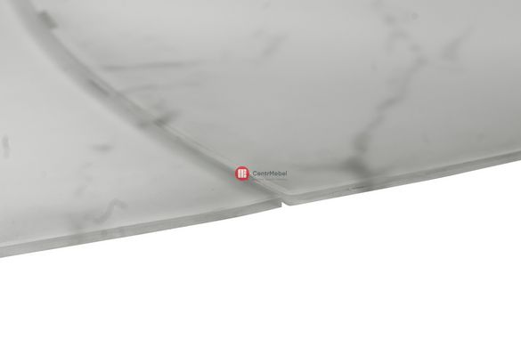 CentrMebel | Стол обеденный раскладной стеклянный DAOSUN DT 8106 белый мрамор сатин 5