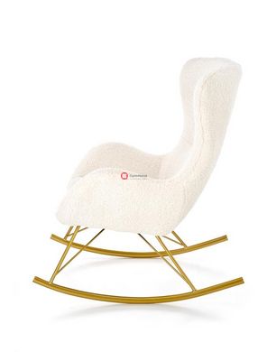 CentrMebel | Кресло качалка LIBERTO (кремовий/золотий) 4