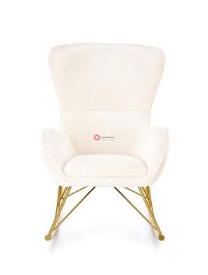 CentrMebel | Кресло качалка LIBERTO (кремовий/золотий) 3