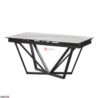 CentrMebel | Harbor Volakas White стіл розкладний кераміка 160-240 см (сірий, графіт) 2