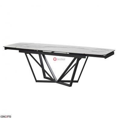 CentrMebel | Harbor Volakas White стіл розкладний кераміка 160-240 см (сірий, графіт) 1