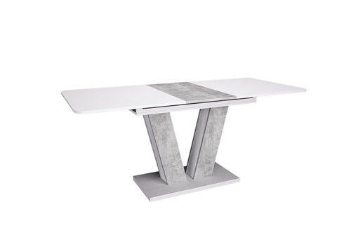 CentrMebel | Стол обеденный прямоугольный раскладной ЛДСП TORINO 140(180)х80 (белый / серый) 1