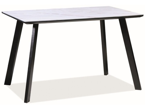 CentrMebel | Стол обеденный SAMUEL 120X80, черный / мрамор 1