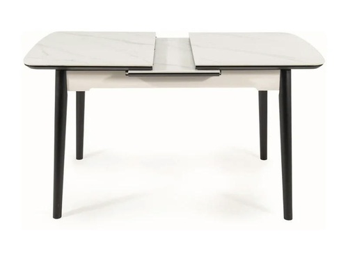 CentrMebel | Стіл обідній розкладний керамічний APOLLO 120160х80 білий мармур 1