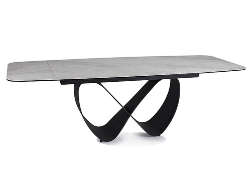 CentrMebel | Стол обеденный прямоугольный раскладной керамический INFINITY CERAMIC 160(240)х95 (белый мрамор) 1