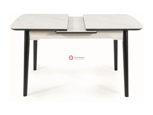 CentrMebel | Стіл обідній розкладний керамічний APOLLO 120160х80 білий мармур 1