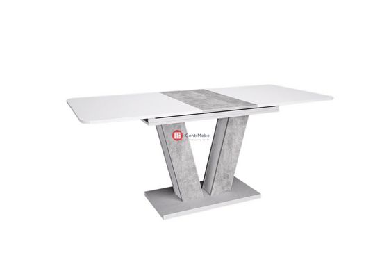CentrMebel | Стол обеденный прямоугольный раскладной ЛДСП TORINO 140(180)х80 (белый / серый) 1