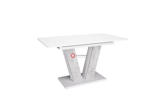CentrMebel | Стол обеденный прямоугольный раскладной ЛДСП TORINO 140(180)х80 (белый / серый) 2