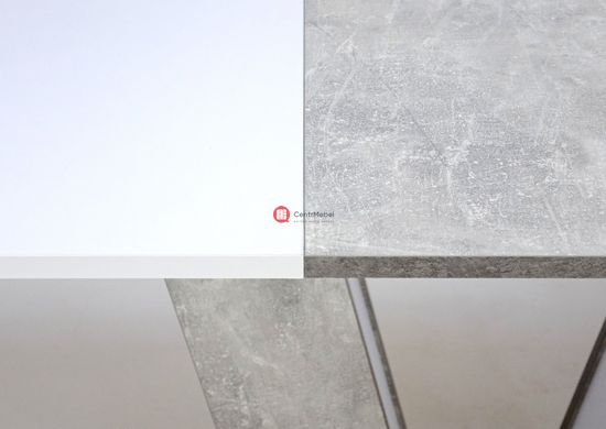 CentrMebel | Стол обеденный прямоугольный раскладной ЛДСП TORINO 140(180)х80 (белый / серый) 6
