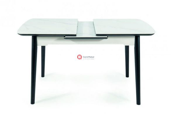 CentrMebel | Стіл обідній розкладний керамічний APOLLO 120160х80 білий мармур 3