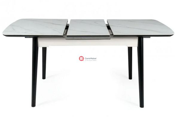 CentrMebel | Стіл обідній розкладний керамічний APOLLO 120160х80 білий мармур 2