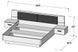 CentrMebel | Кровать Rondino RDNL161B с тумбами, банкеткой и освещением белый, дуб песочный 160 x 200 см Forte Білий, Дуб пісочний 4