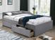 CentrMebel | Кровать полуторная с ящикамиELIOT VELVET 120x200 (серый) 2