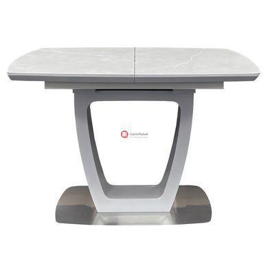 CentrMebel | Стіл обідній прямокутний розкладний керамічний Ravenna Grey Marble 120(160)х80 (сірий мармур) 2