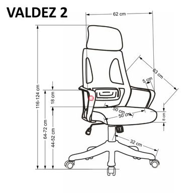 CentrMebel | Кресло офисное VALDEZ 2 (черный, белый) 2