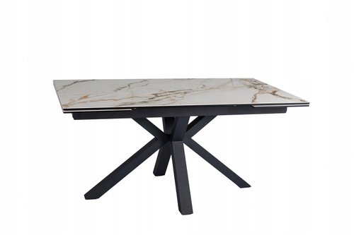 CentrMebel | Стол обеденный прямоугольный раскладной керамический COLUMBUS CERAMIC 160 (240)х90 (белый мрамор) 1