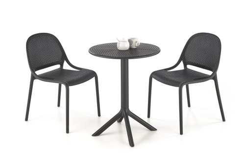 CentrMebel | Стіл обідній круглий нерозкладний пластиковий CALVO Ø 60 (чорний) 1