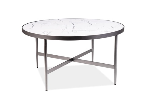 CentrMebel | Журнальный столик DOLORES B, белый мрамор / серый 1