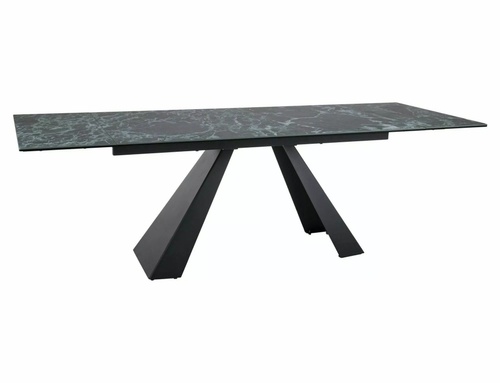 CentrMebel | Стол обеденный прямоугольный раскладной керамический Salvadore Ceramic Verde Alpi 160(240)х90 (зеленый мрамор) 1