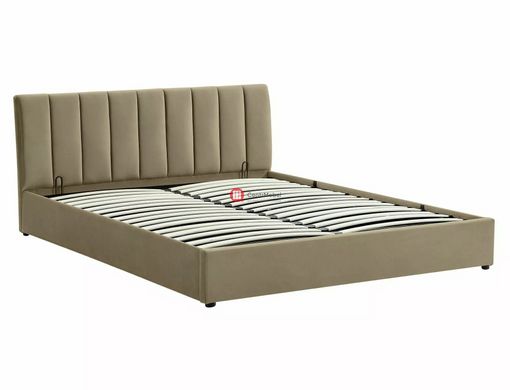 CentrMebel | Ліжко двоспальне велюрове з підйомним механізмом 160x200 Montreal Velvet (бежевий) 3