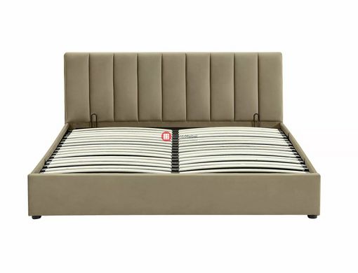 CentrMebel | Ліжко двоспальне велюрове з підйомним механізмом 160x200 Montreal Velvet (бежевий) 2