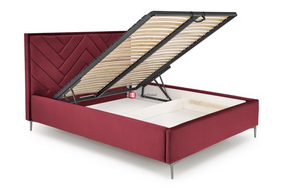 CentrMebel | Кровать двухспальная с подъемным механизмом MODULO 160x200 (бордовый) 8