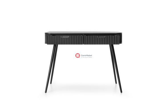 CentrMebel | Туалетний стіл з шухлядами на ніжках ZOVA T-103 (чорний матовий/чорний) 10