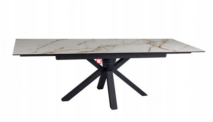 CentrMebel | Стол обеденный прямоугольный раскладной керамический COLUMBUS CERAMIC 160 (240)х90 (белый мрамор) 2
