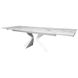 CentrMebel | Стол обеденный прямоугольный раскладной керамический Duna Golden Jade 180(260)х90 (белый мрамор) 3