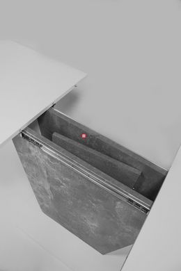 CentrMebel | Стол обеденный прямоугольный роскладной из ЛДСП COSMO 110(145)х68 (белый / серый) 6