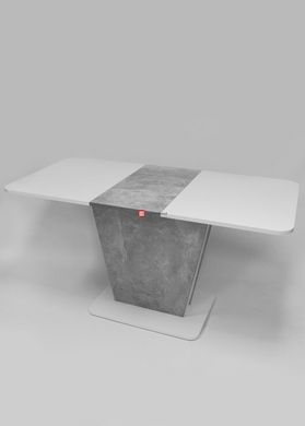 CentrMebel | Стол обеденный прямоугольный роскладной из ЛДСП COSMO 110(145)х68 (белый / серый) 4
