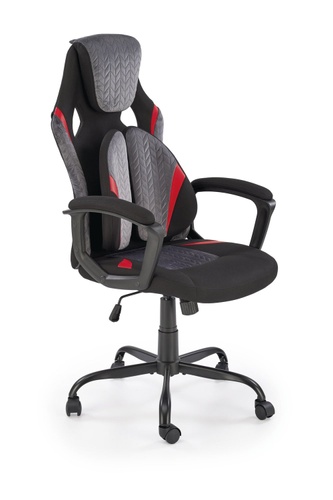 CentrMebel | Кресло геймерское в ткани JENSEN (серый/черный) 1