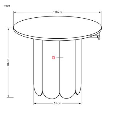 CentrMebel | Стол обеденный круглый МДФ ламинированная Ø 120 HUGO (дуб) 12