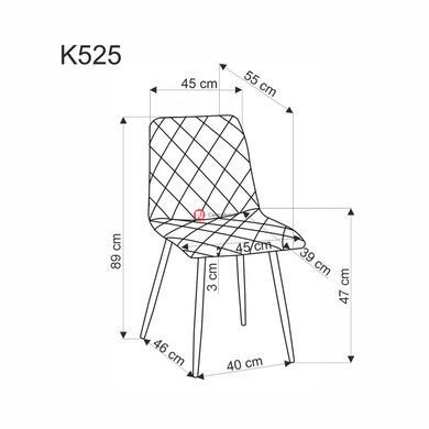 CentrMebel | Стілець обідній велюровий K-525 WD (бежевий) 10