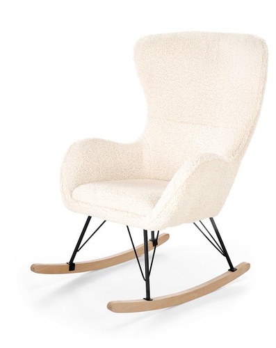 CentrMebel | Кресло качалка LIBERTO 2 (кремовый/натуральный/черный) 1