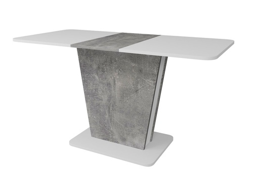CentrMebel | Стол обеденный прямоугольный роскладной из ЛДСП COSMO 110(145)х68 (белый / серый) 1