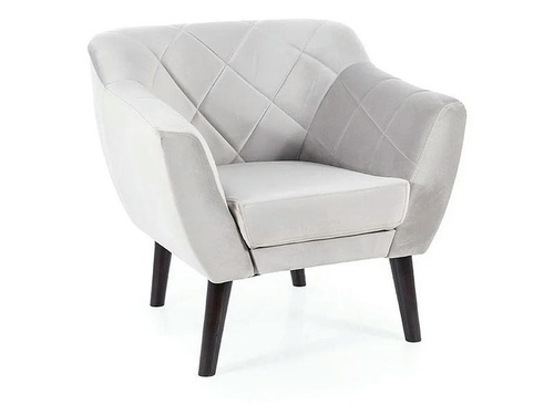 CentrMebel | Кресло мягкое KARO 1 VELVET (светло-серый) 1