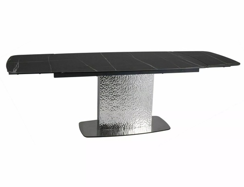 CentrMebel | Стол обеденный прямоугольный раскладной керамический MONCLER CERAMIC 160(240)х90 (черный мрамор) 1
