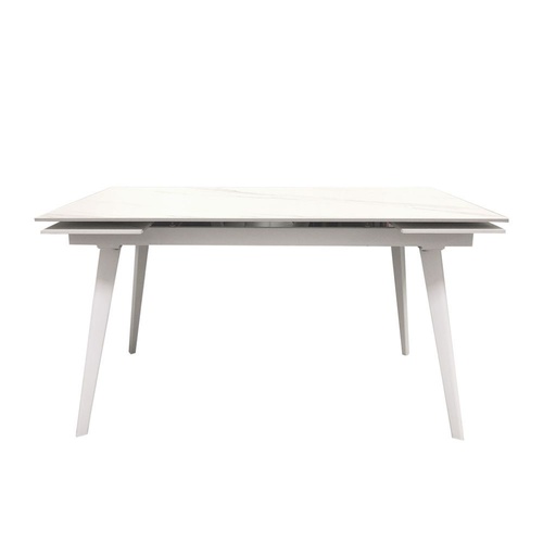 CentrMebel | Hugo Carrara White стол раскладной керамика 140-200 см (белый) 1