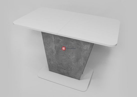 CentrMebel | Стол обеденный прямоугольный роскладной из ЛДСП COSMO 110(145)х68 (белый / серый) 2
