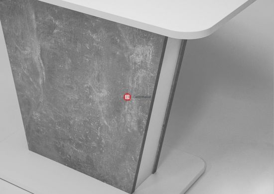 CentrMebel | Стол обеденный прямоугольный роскладной из ЛДСП COSMO 110(145)х68 (белый / серый) 8