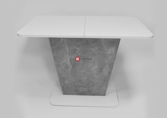 CentrMebel | Стол обеденный прямоугольный роскладной из ЛДСП COSMO 110(145)х68 (белый / серый) 3