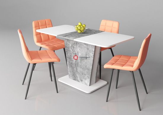 CentrMebel | Стол обеденный прямоугольный роскладной из ЛДСП COSMO 110(145)х68 (белый / серый) 12
