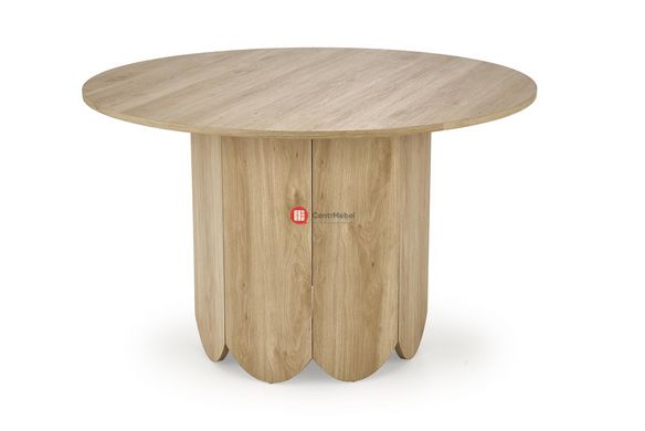 CentrMebel | Стол обеденный круглый МДФ ламинированная Ø 120 HUGO (дуб) 6