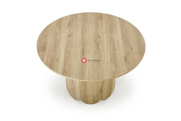 CentrMebel | Стол обеденный круглый МДФ ламинированная Ø 120 HUGO (дуб) 7