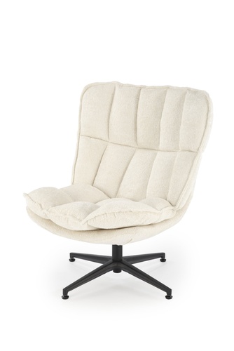 CentrMebel | Крісло для відпочинку обертове в тканині FOFANA (кремовий) 1