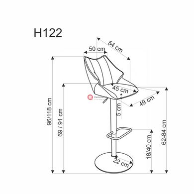 CentrMebel | Стілець барний в тканині H-122 (бежевий) 12