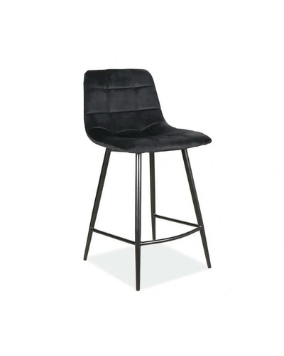 CentrMebel | Барний стілець велюровий MILA H-2 VELVET (чорний) 1